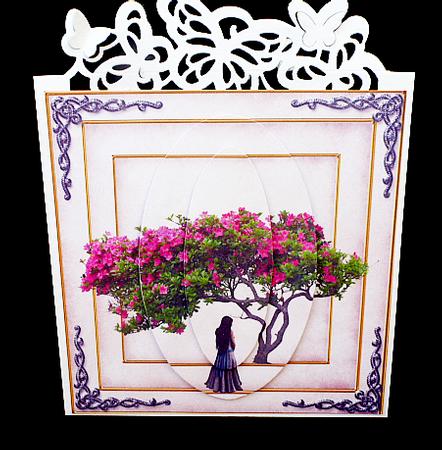 Floral Tree and Mysterious Girl1 by Diane  Hitchcox