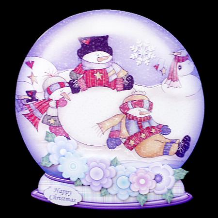 Christmas Snow Globe Snowmen Fun Shaped Card Mini Kit by Diane  Hitchcox
