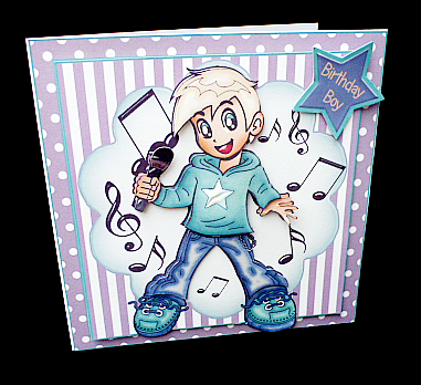 Karaoke Guy Card Front Kit by Diane  Hitchcox