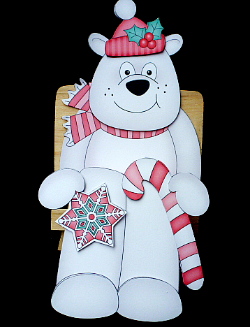 3D on the Shelf Card Kit - Little Christmas Polar Bear Ben by Diane  Hitchcox