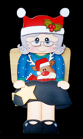 3D on the Shelf Card Kit - Christmas Jumper Old Lady by Diane  Hitchcox