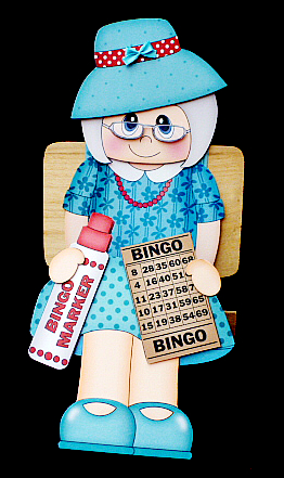 3D on the Shelf Card Kit - Gossip Galz - Old Lady Bingo Bess by Diane  Hitchcox