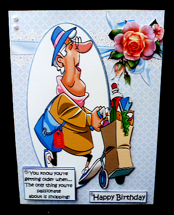 Maggies Loves Her Shopping Quick Card by Diane  Hitchcox