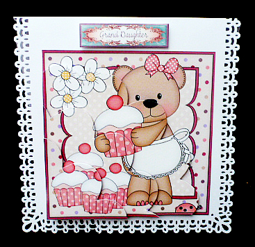 Livvy Bear's Cupcakes Shell Edged Corner Side Stacker by Diane  Hitchcox