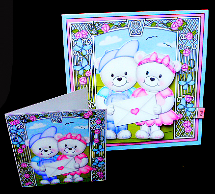 3D Animated Teddy Tess & Teddy Ed Card Kit by Diane  Hitchcox