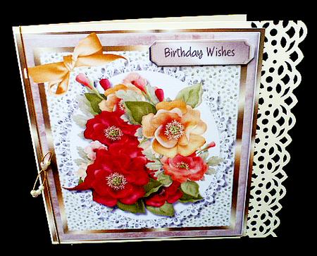 Beautiful Mixed Poppies on Lace by Diane  Hitchcox