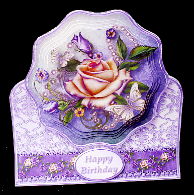 Vintage Rose - Stand-up Wavy Pyramid Card Mini Kit by Diane  Hitchcox