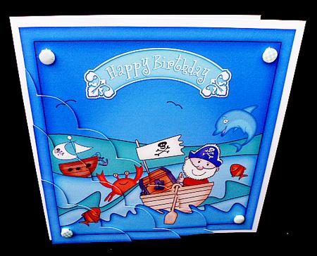 8 x 8 Birthday Pirates Scalloped Corner Kit by Diane  Hitchcox