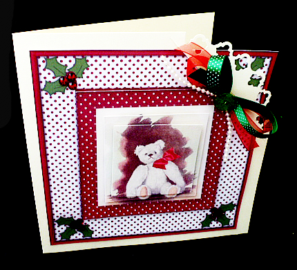 Christmas Ted - 8" Square Card Pyramage Mini-kit by Diane  Hitchcox