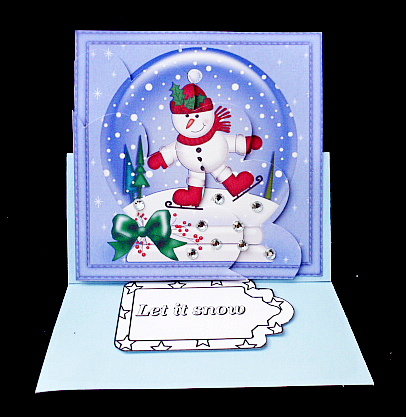 Xmas Snowman Shell Edged Corner Stacker by Diane  Hitchcox