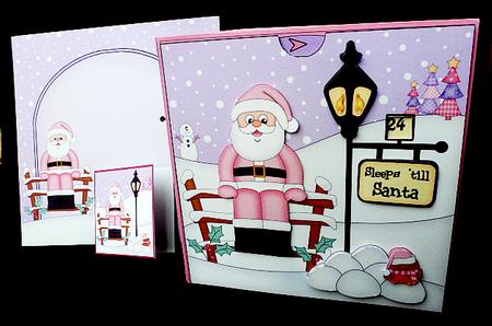 3D Xmas Santa Sleeps Till Santa Countdown Moveable Card by Diane  Hitchcox