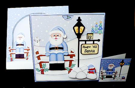 3D Xmas Santa Sleeps Till Santa Countdown Moveable Card by Diane  Hitchcox