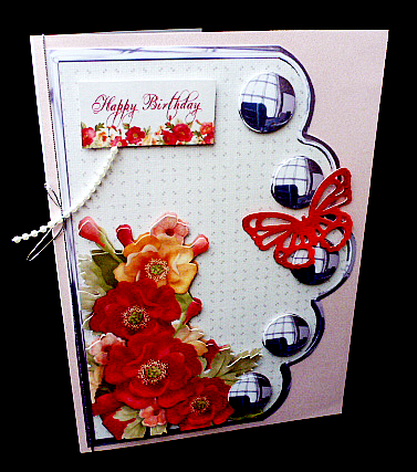 Pretty Poppies Scalloped Edge Card by Diane  Hitchcox