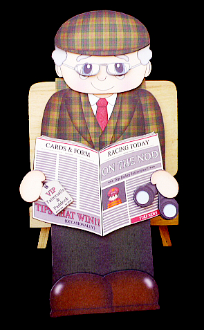 3D on the Shelf Card Kit - Old Man Racing Punter Aubrey by Diane  Hitchcox