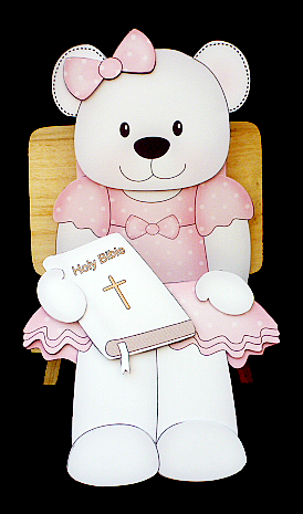 3D on the Shelf Card Kit - Little Belle Bear with Bible by Diane  Hitchcox