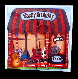 The Little Guitar Shop Shell Edged Corner Side Stack by Diane  Hitchcox