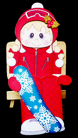 3D on the Shelf Card Kit - Little Christmas Snowboard Girl by Diane  Hitchcox