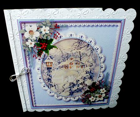 Beautiful Christmas Scene in Blue  by Diane  Hitchcox