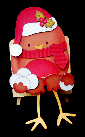 3D on the Shelf Card Kit - Christmas Bobbin Robin by Diane  Hitchcox