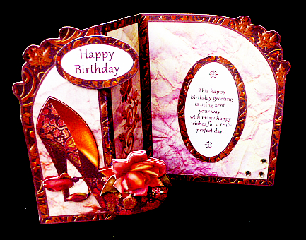 Fbp Paisley Shoe with Roses Decoupage by Diane  Hitchcox