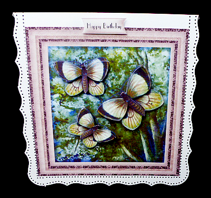 Male Card Vintage Butterflies 2 by Diane  Hitchcox