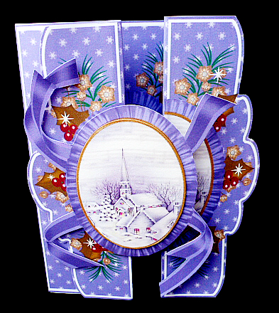 Blue Church A5 Tri-fold Fancy Card Mini Kit by Diane  Hitchcox