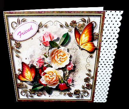 Beautiful Roses and Golden Butterfly's by Diane  Hitchcox