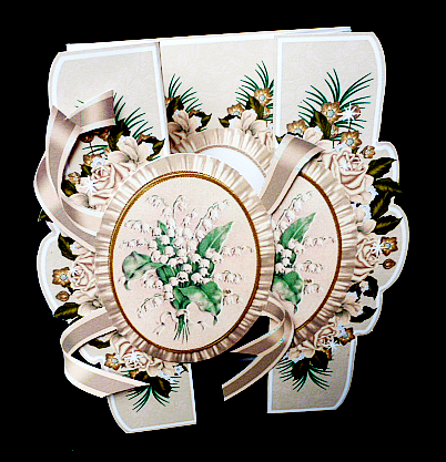 Lily of the Valley A5 Tri-fold Fancy Card Mini Kit by Diane  Hitchcox