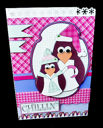 Scallop Layer Sketch Card - Chillin' Penguins by Diane  Hitchcox