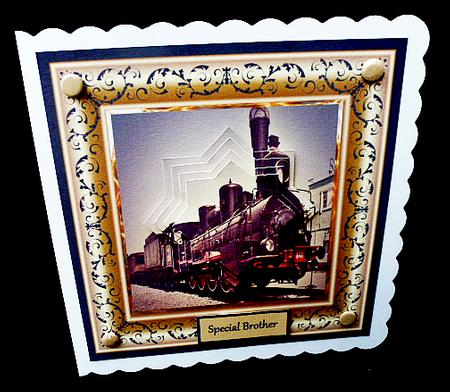 Old Steam Train 6x6 Card with Pyramid by Diane  Hitchcox