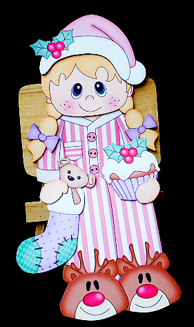 3D on the Shelf Card Kit - Little Christmas Pyjama Girl by Diane  Hitchcox