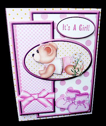 Oval Sketch Card - It's a Girl by Diane  Hitchcox