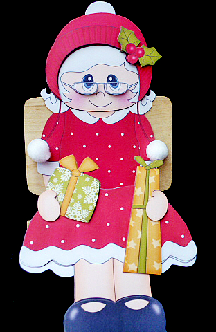 3D on the Shelf Card Kit - Christmas Mrs Claus Presents by Diane  Hitchcox