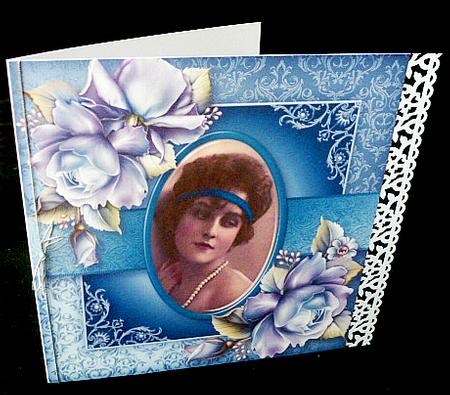 Vintage Cameo with Porcelain Roses 8x8 Quick Topper by Diane  Hitchcox