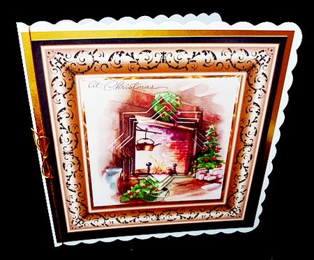Christmas Fire Pyramid 6x6 Card by Diane  Hitchcox