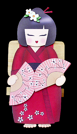 3D on the Shelf Card Kit - Japenese Kokeshi Doll Aika by Diane  Hitchcox