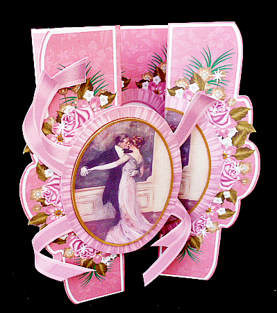 Dancing Couple A5 Tri-fold Fancy Card Mini Kit by Diane  Hitchcox