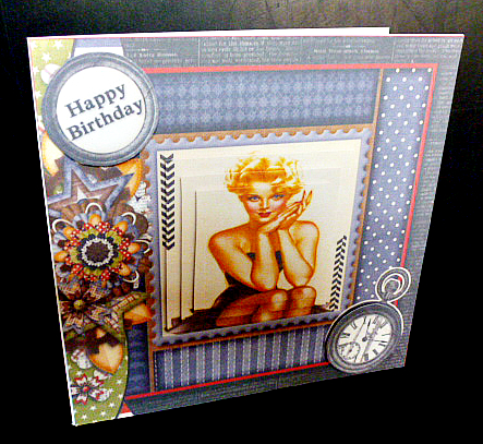 Cardtopper Pin Up Girl Blue 588 by Diane  Hitchcox