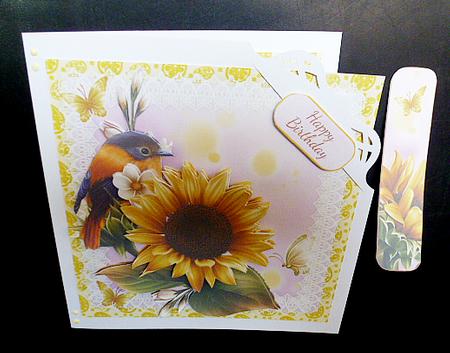 Sunflower Mini Greeting Card Kit with Bird by Diane  Hitchcox