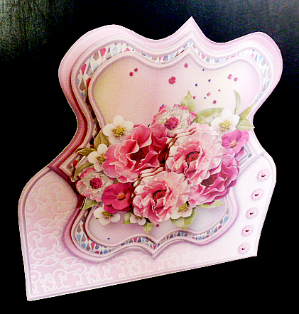 Pink Posy - Stand-up Bracket Card Mini Kit by Diane  Hitchcox