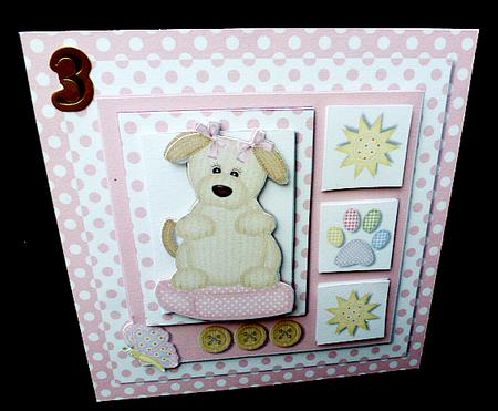 Large Square Sketch Card - Puppy Dog Pink by Diane  Hitchcox