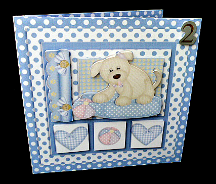 Large Square Sketch Card - Puppy Dog Blue by Diane  Hitchcox