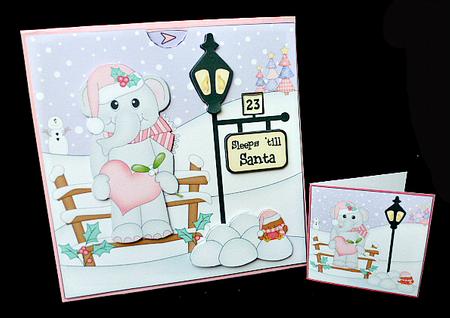 3D Xmas Lola Elephant Sleeps Till Santa Countdown Card by Diane  Hitchcox