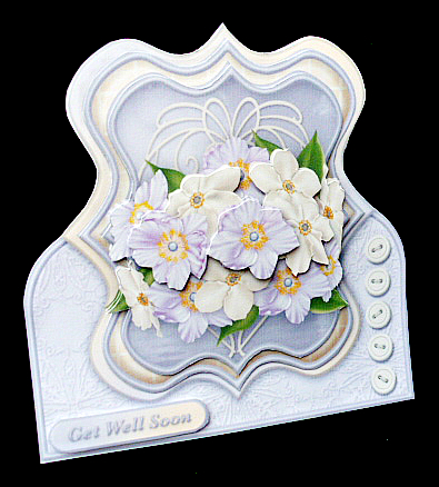 Lilac and Cream Posy - Stand-up Bracket Card Mini Kit by Diane  Hitchcox