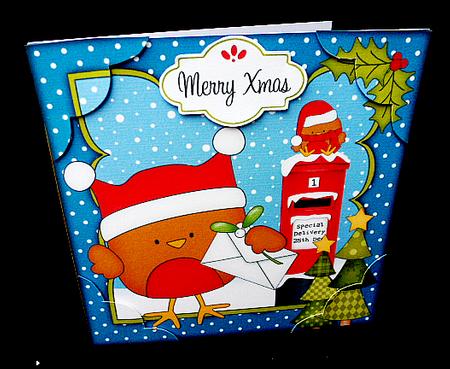 8 x 8 Christmas Bobbin Robin's Letter Scalloped Corner by Diane  Hitchcox