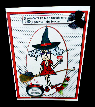 Stella Flys with the Big Girls Birthday/halloween Quick Card by Diane  Hitchcox