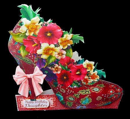 Red Paisley Shoe Shaped Card Mini Kit by Diane  Hitchcox