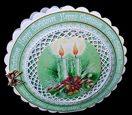 Candle Duo Happy Christmas 8in Round Ruffle Mini Card Kit by Diane  Hitchcox