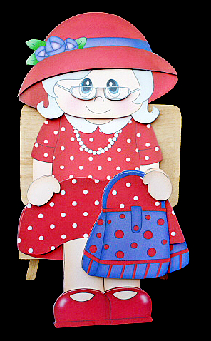 3D on the Shelf Card Kit - Gossip Galz - Red Hat Rita by Diane  Hitchcox