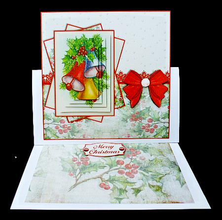Cardtopper with Matching Envelope Christmas Bells 603 by Diane  Hitchcox